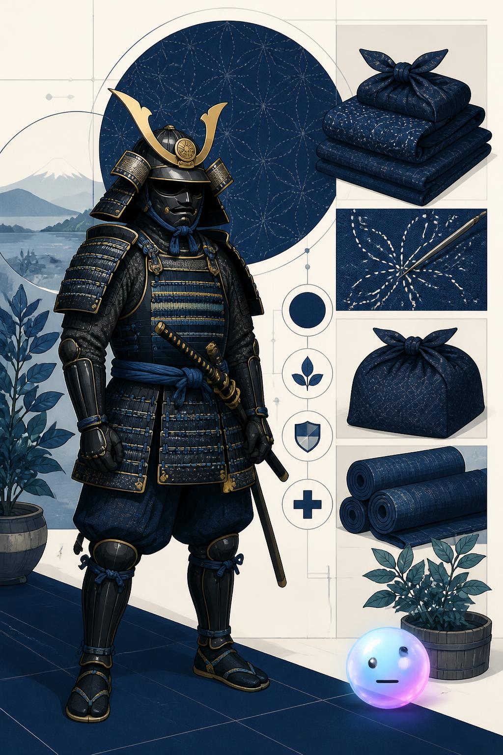 Samurai armor and the lucky winning blue