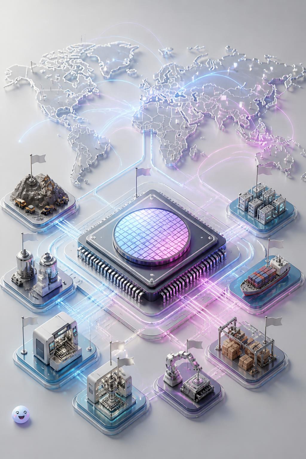 The seventy borders of a computer chip