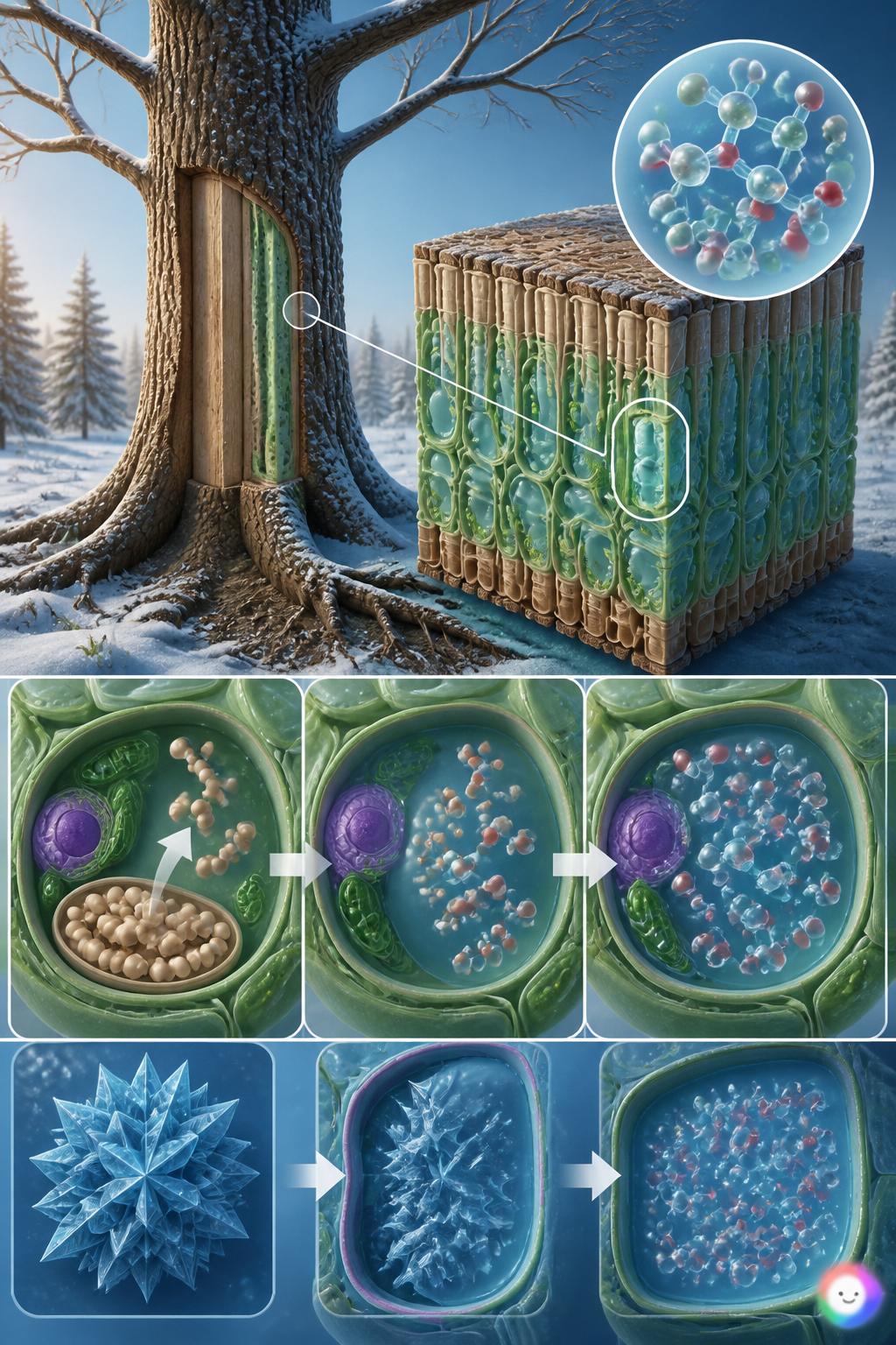 How trees brew their own cellular antifreeze