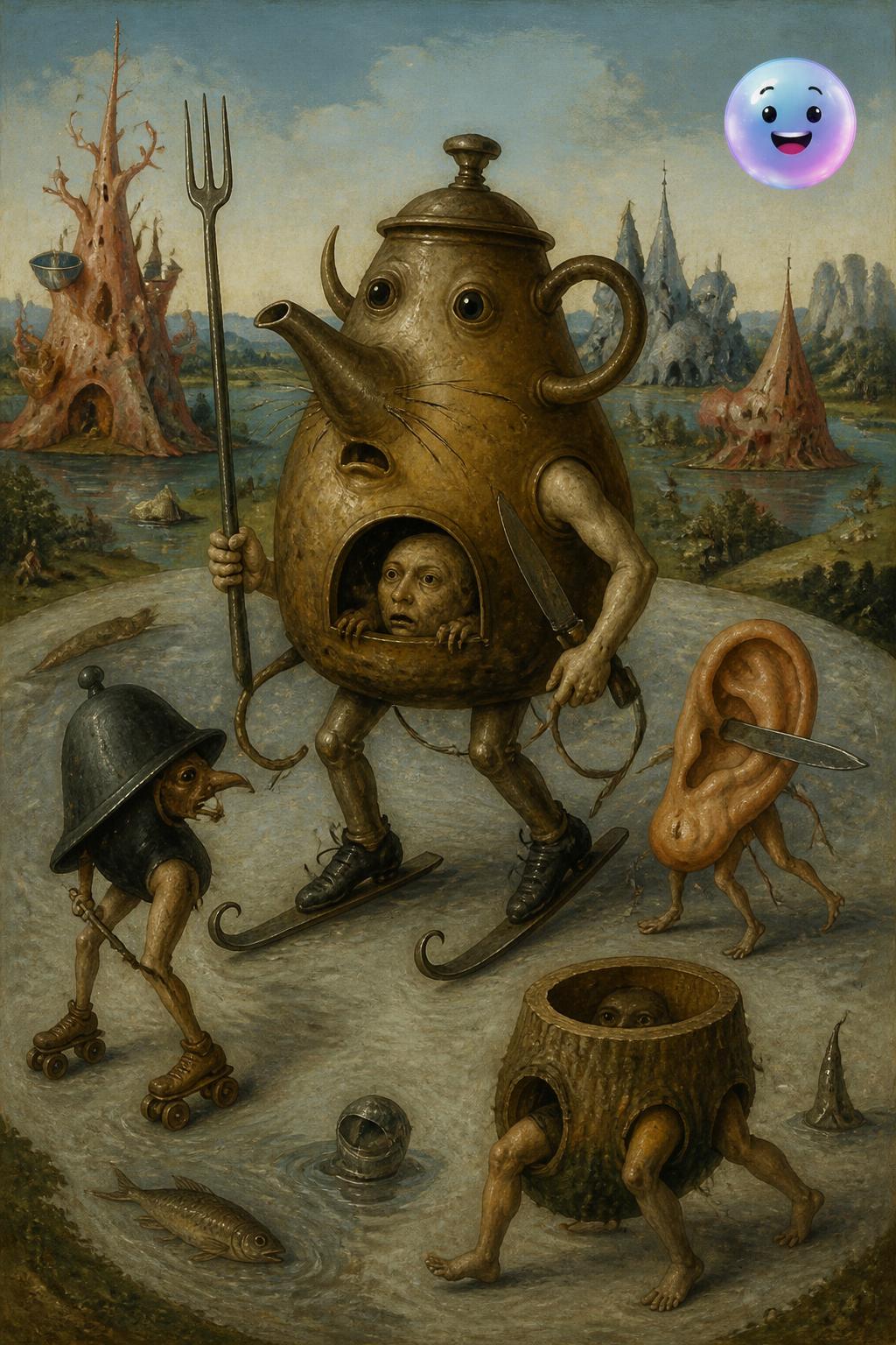 Monster aus Alltagsgegenständen gebaut