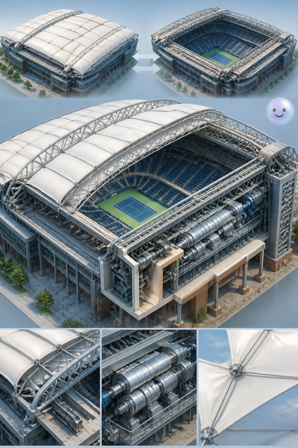 Engineering the giant retractable roof