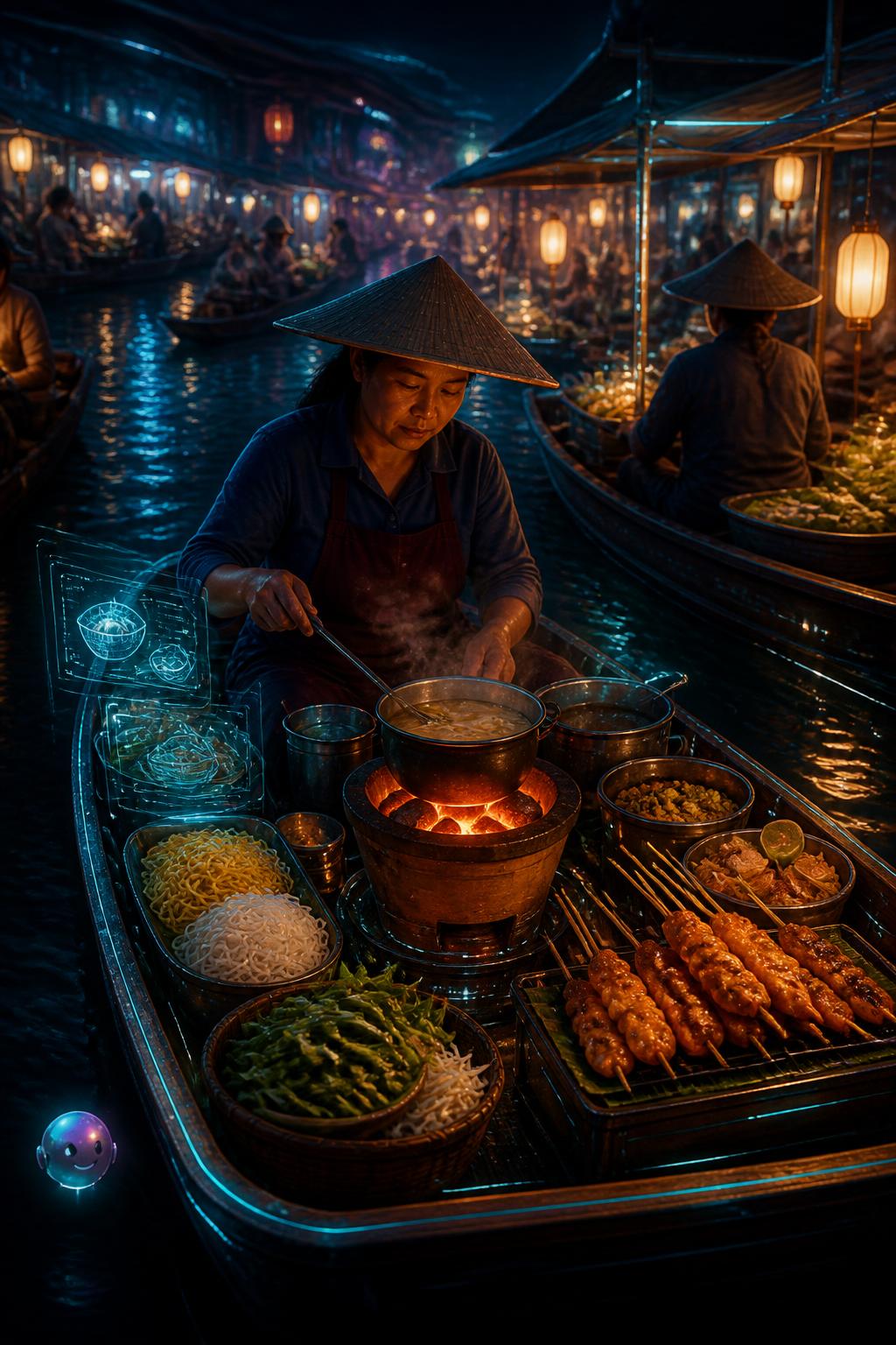 Cocinas flotantes a base de carbón