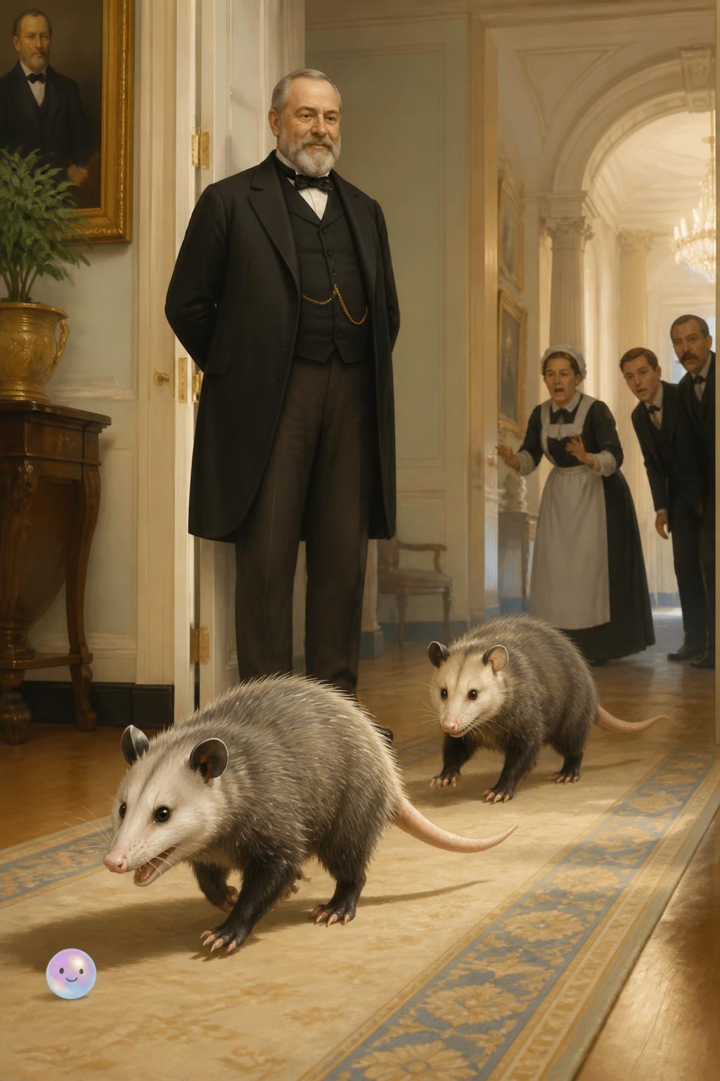 Benjamin Harrison's political runaway pet opossums