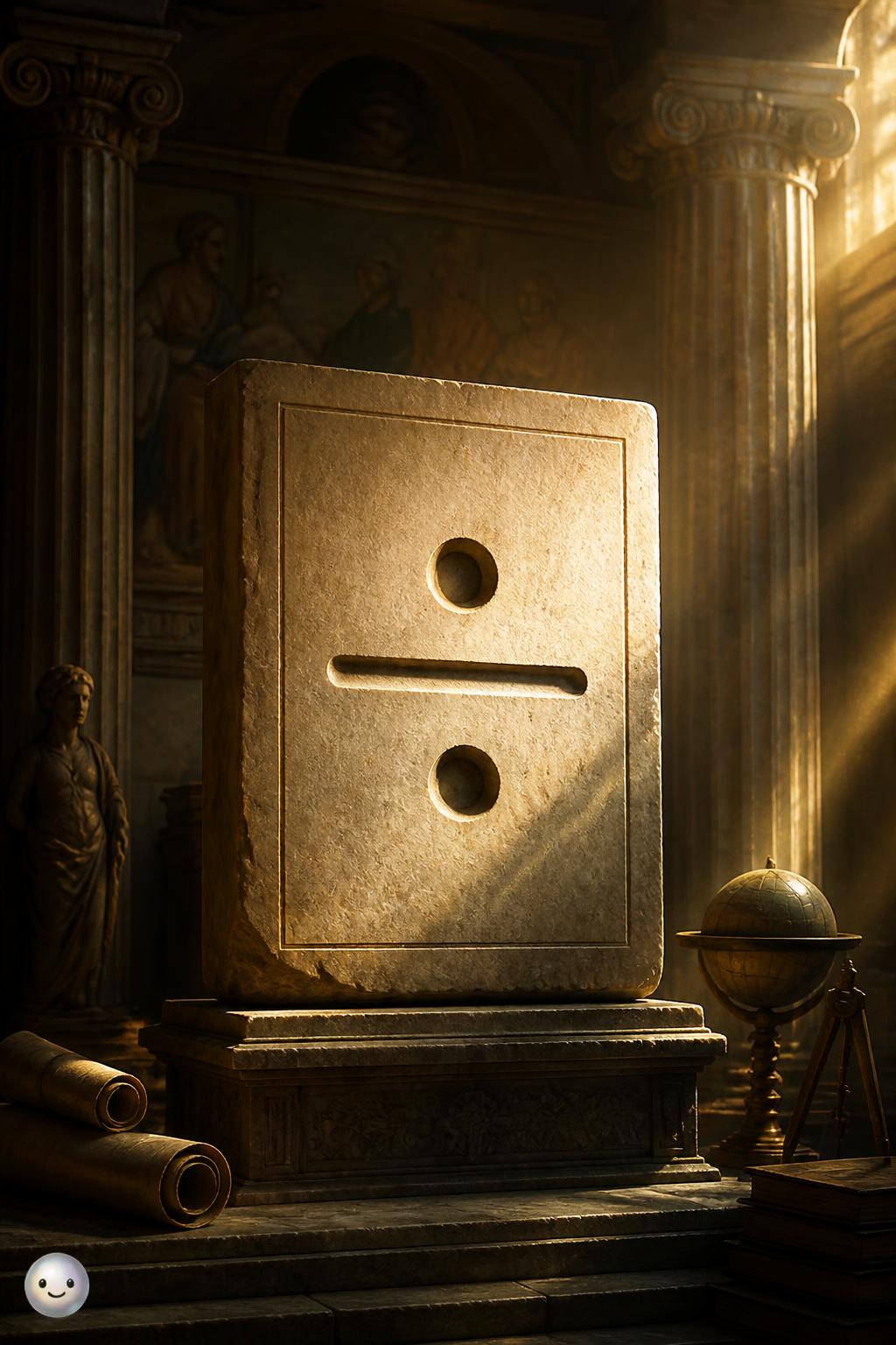 The classic division symbol with two dots