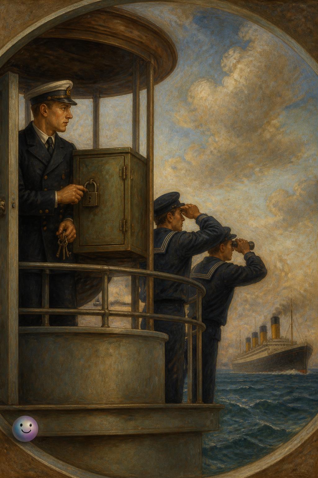 The locked binocular box on the Titanic