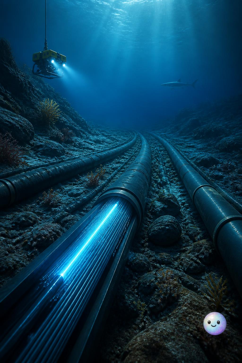 Light beams traveling under the ocean