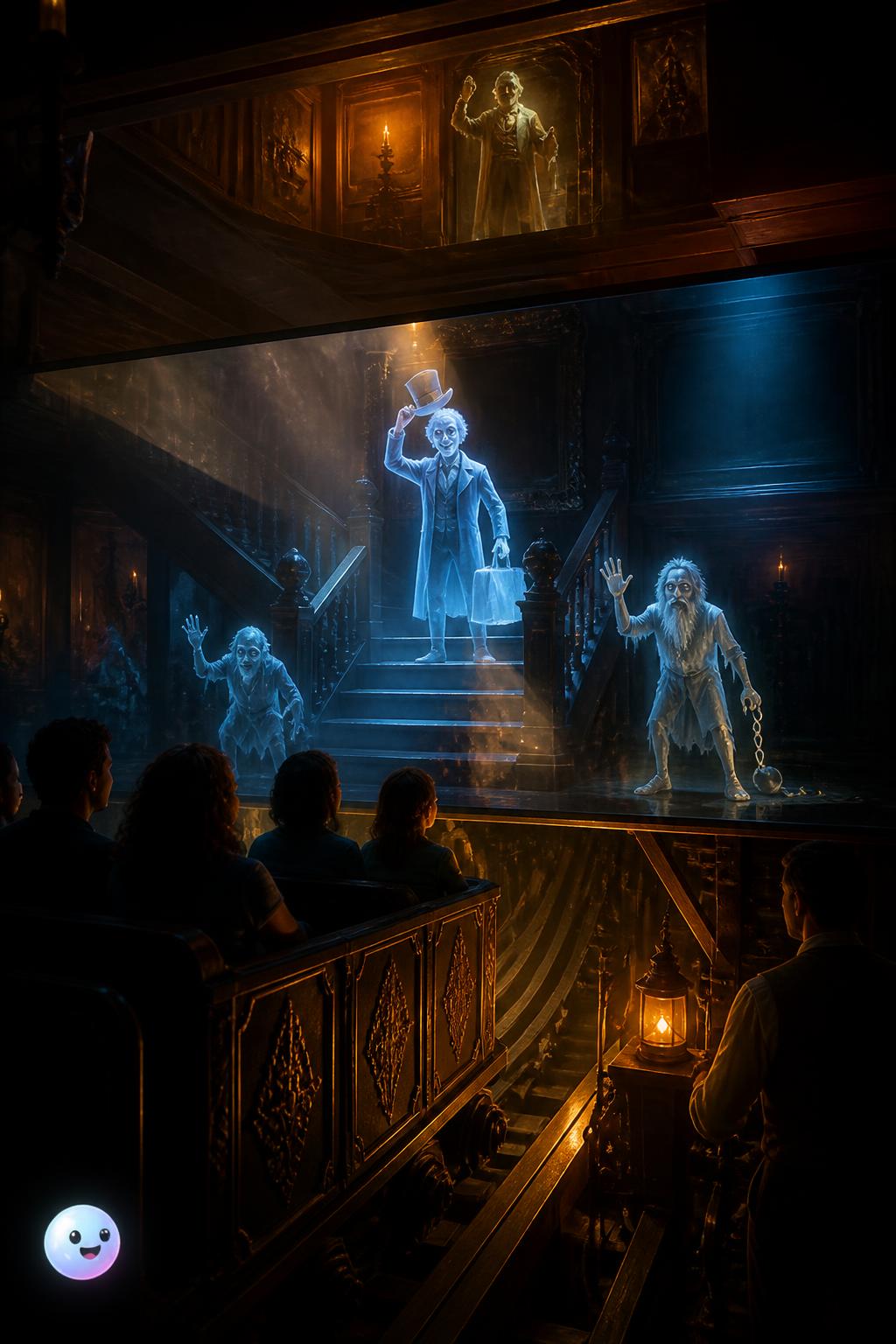 El truco óptico del siglo diecinueve en Haunted Mansion