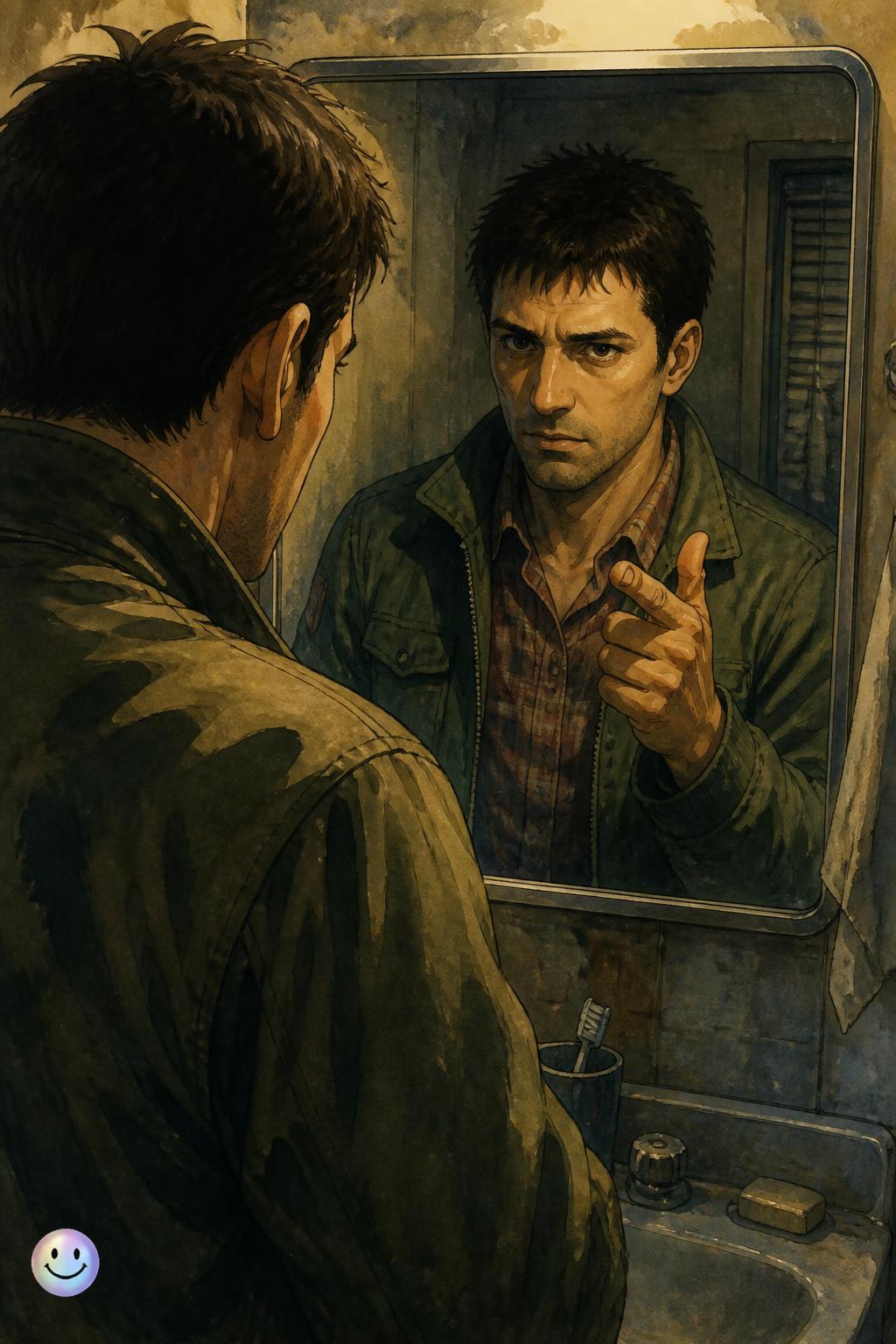 Taxi Driver's mirror monologue