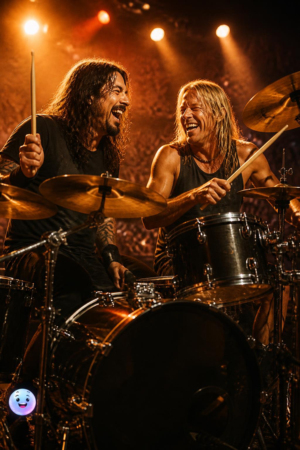 Two drummers on one stage