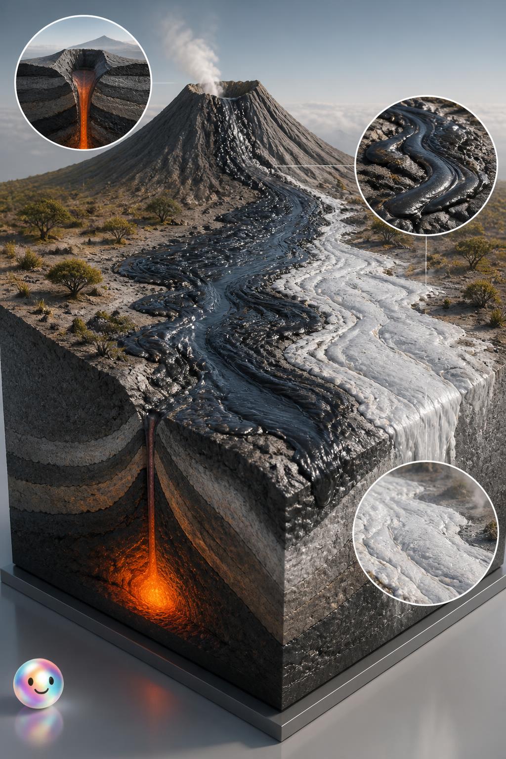 The freezing black lava of Ol Doinyo Lengai
