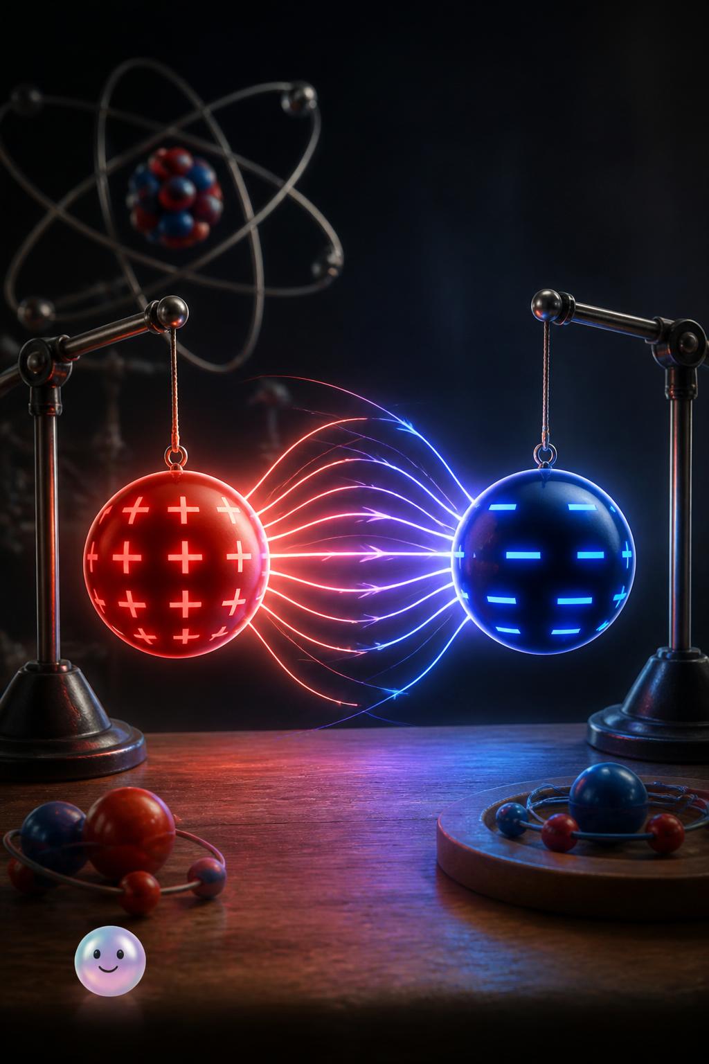 Cargas eléctricas que se atraen o repelen
