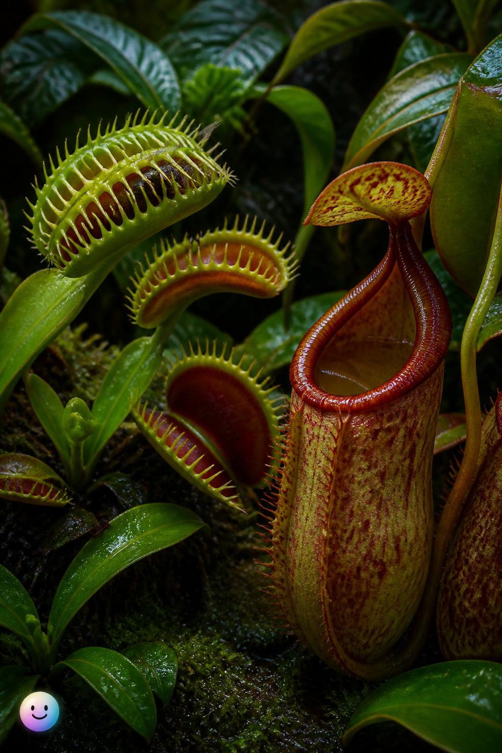 Carnivorous plants that hunt for food
