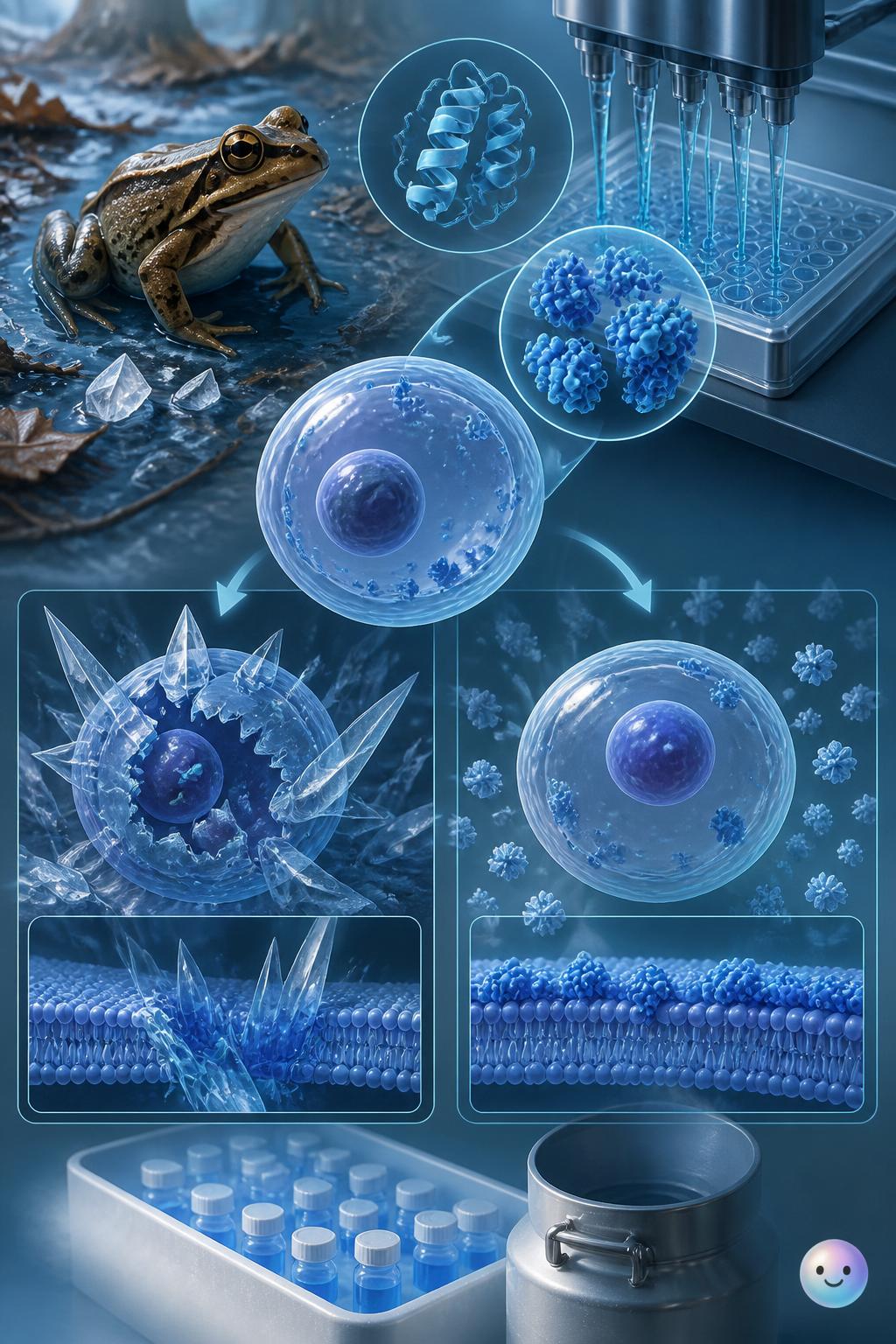Preventing ice damage in cells