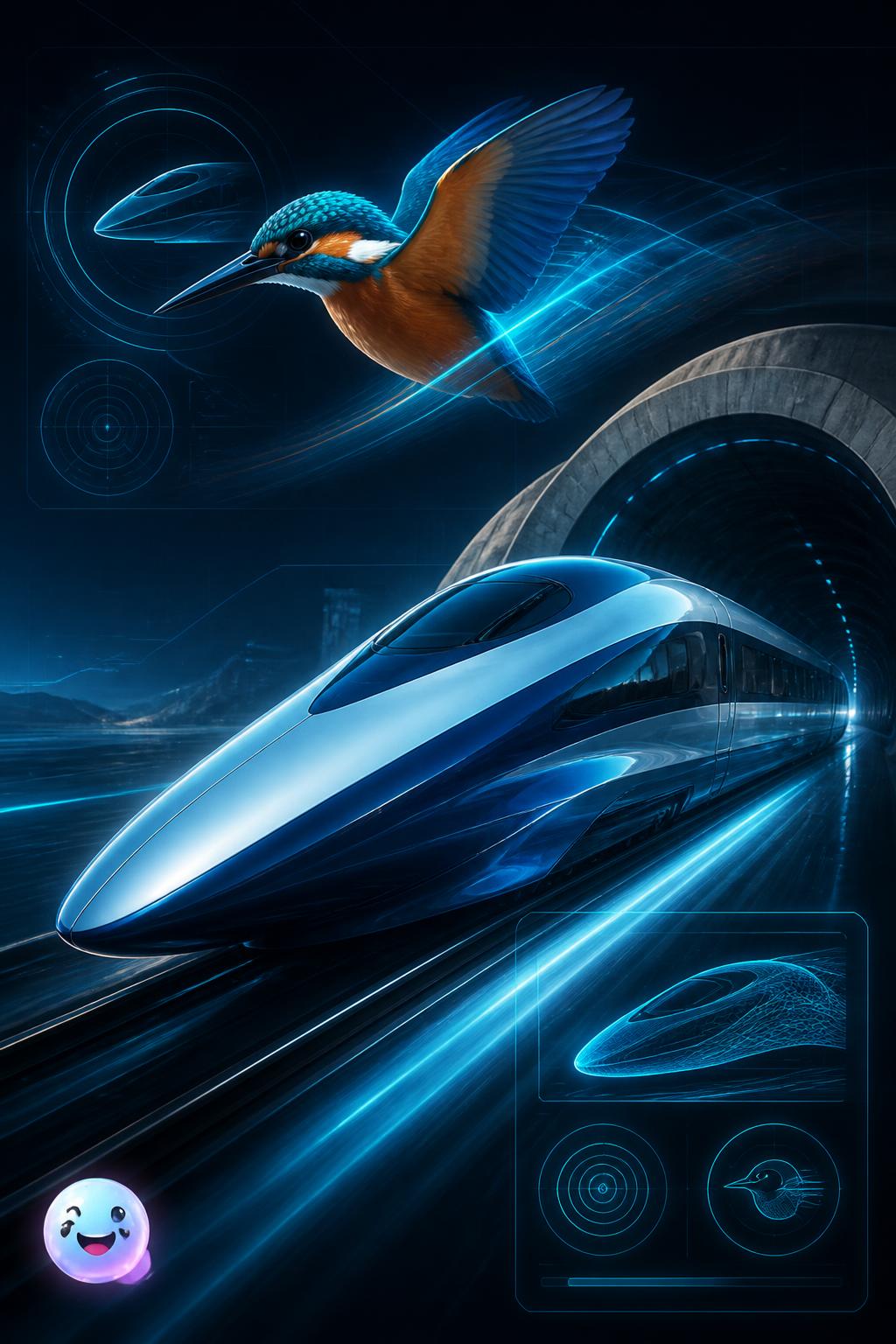 The train that mimics a kingfisher