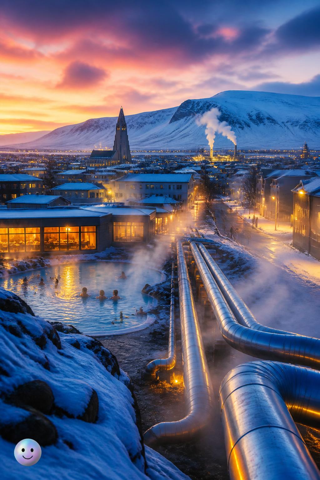 Reykjavik's volcanic hot water