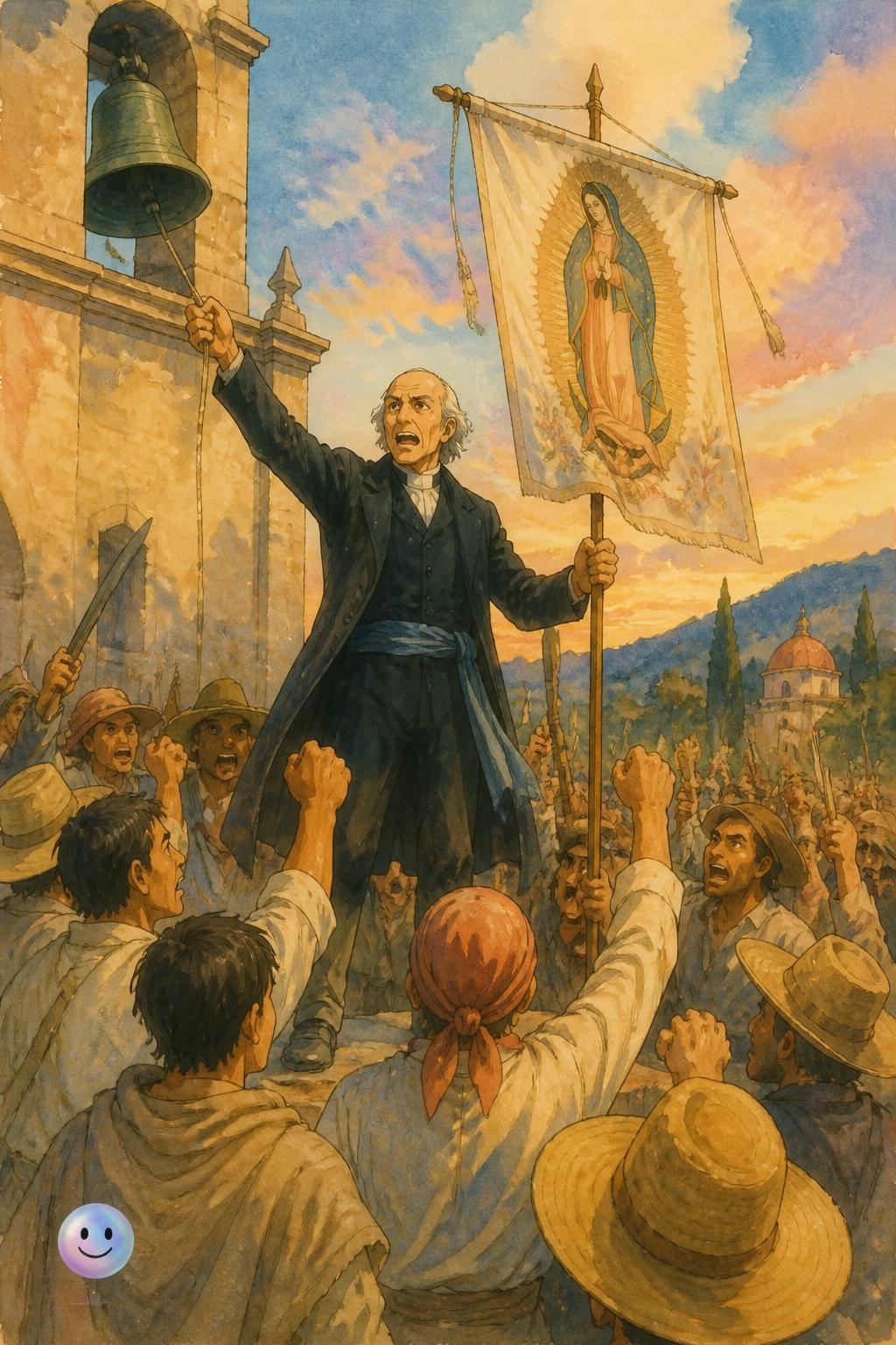 El Grito de Dolores y el estandarte
