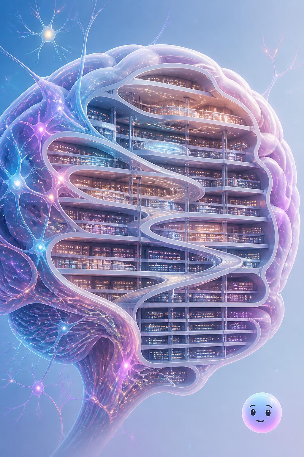 A brain with endless shelves