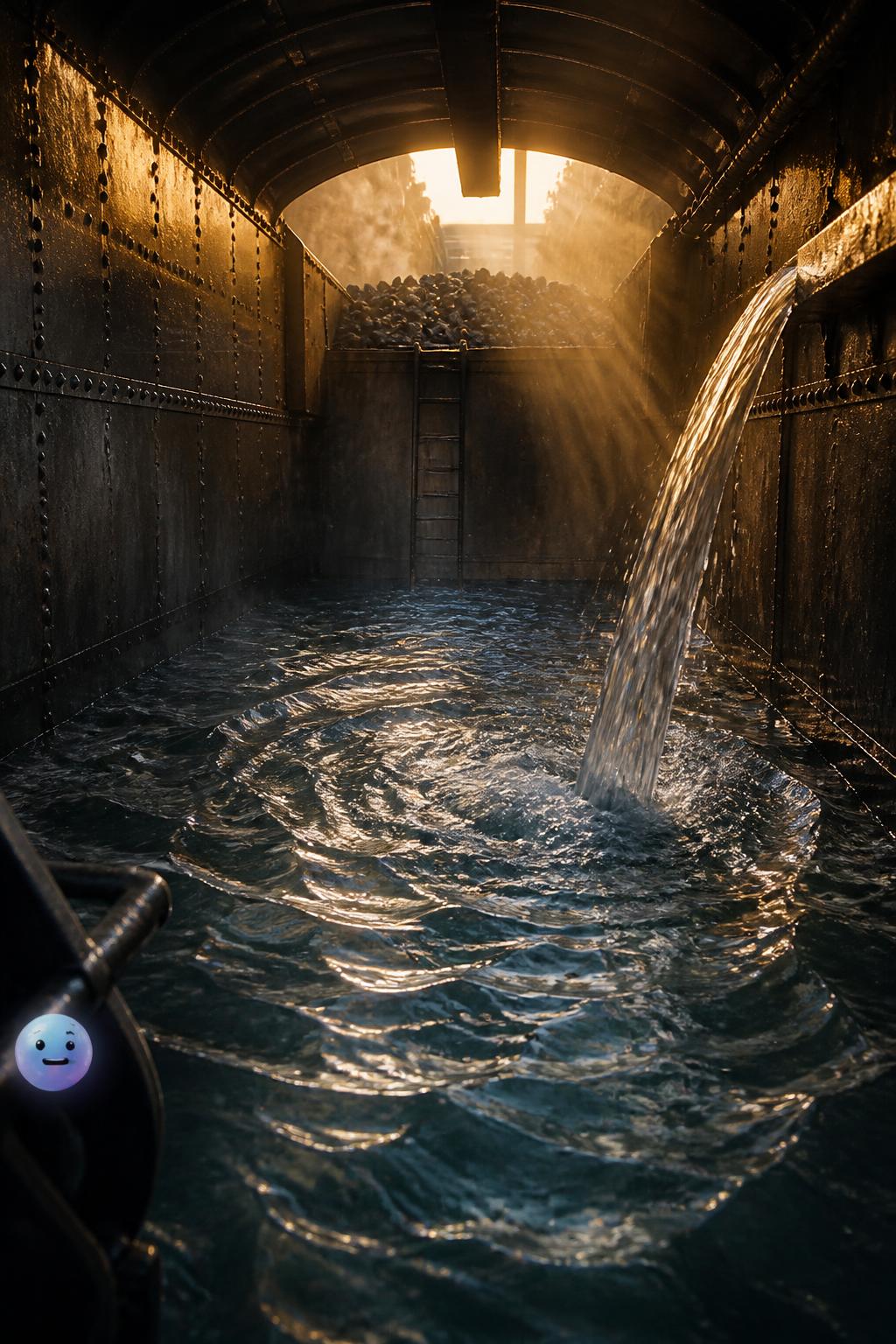 Inside the massive rolling tender