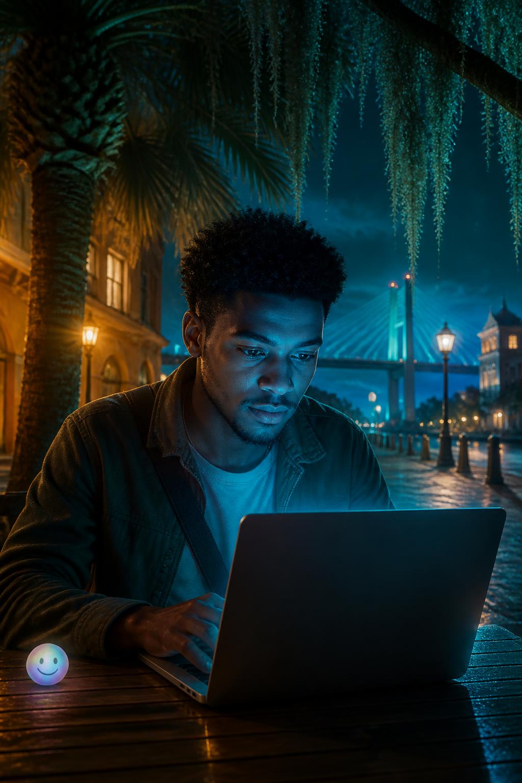 Simulating realistic laptop screen glow