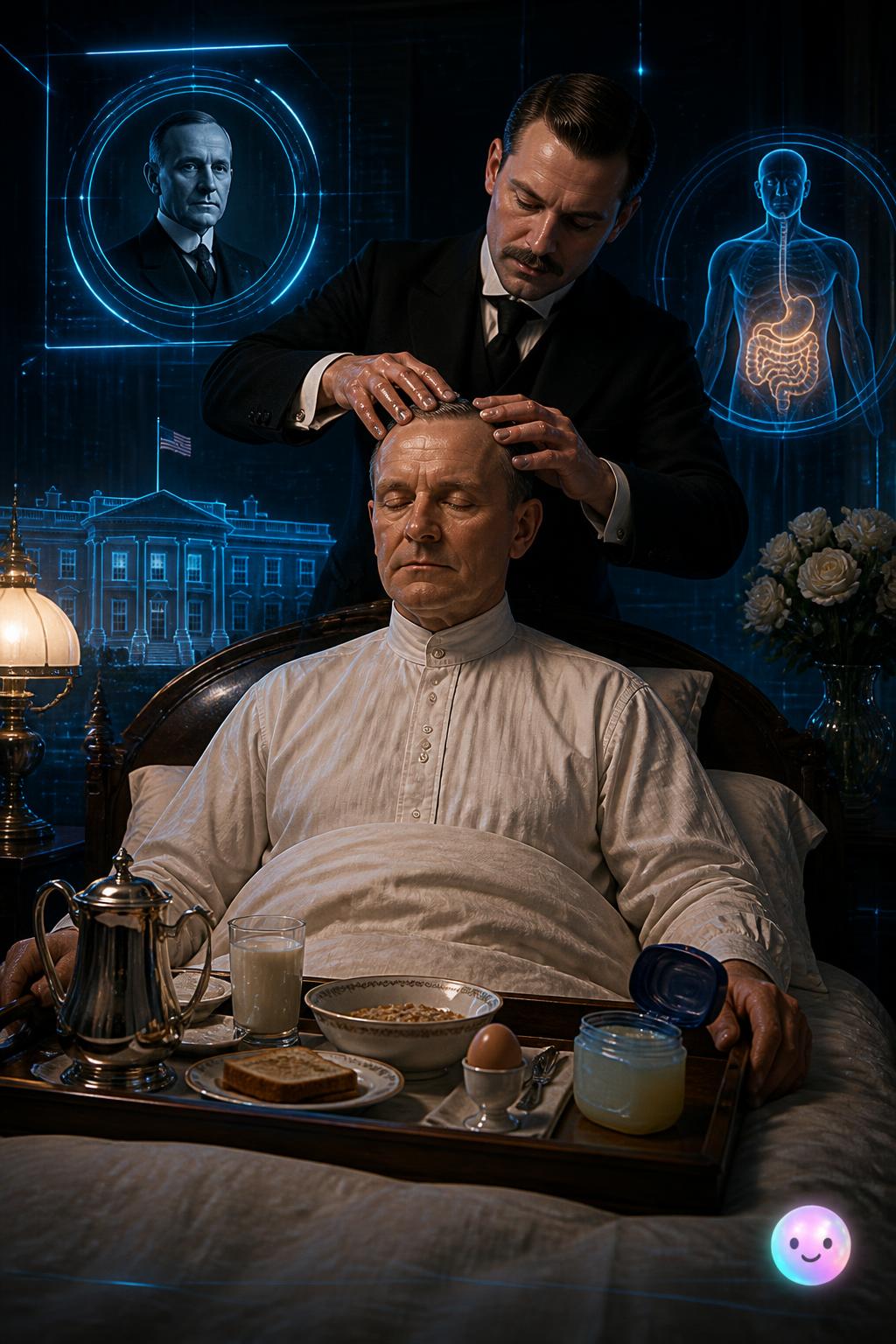 Calvin Coolidge and the vaseline head rub