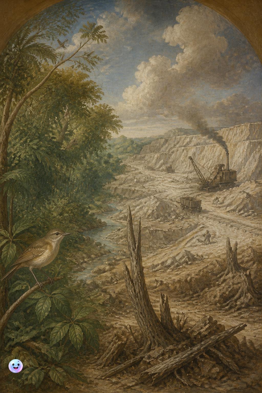 The loss of the lush forest