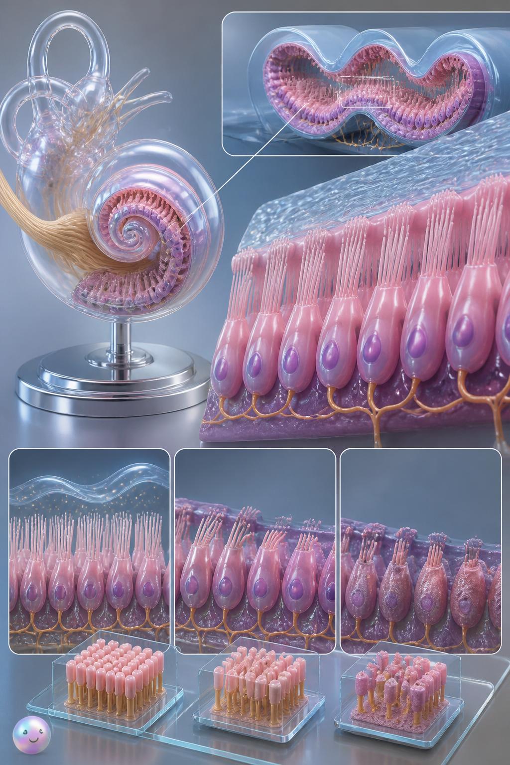 Microscopic hair cells