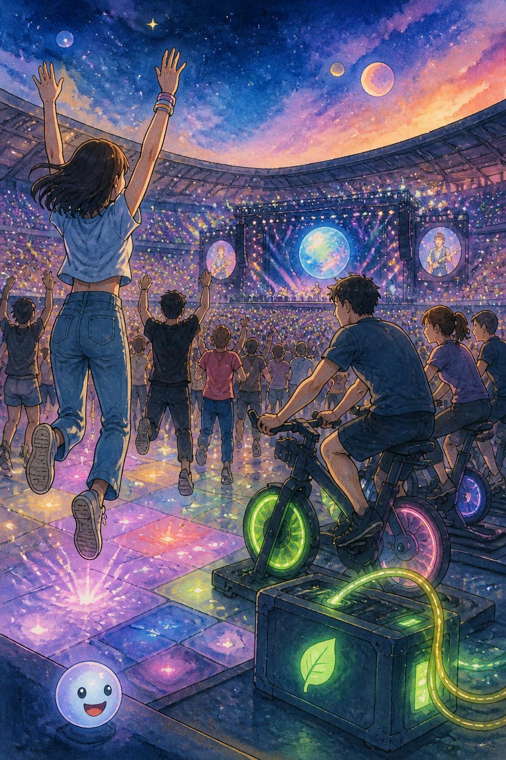 Powering stadium concerts with fan energy