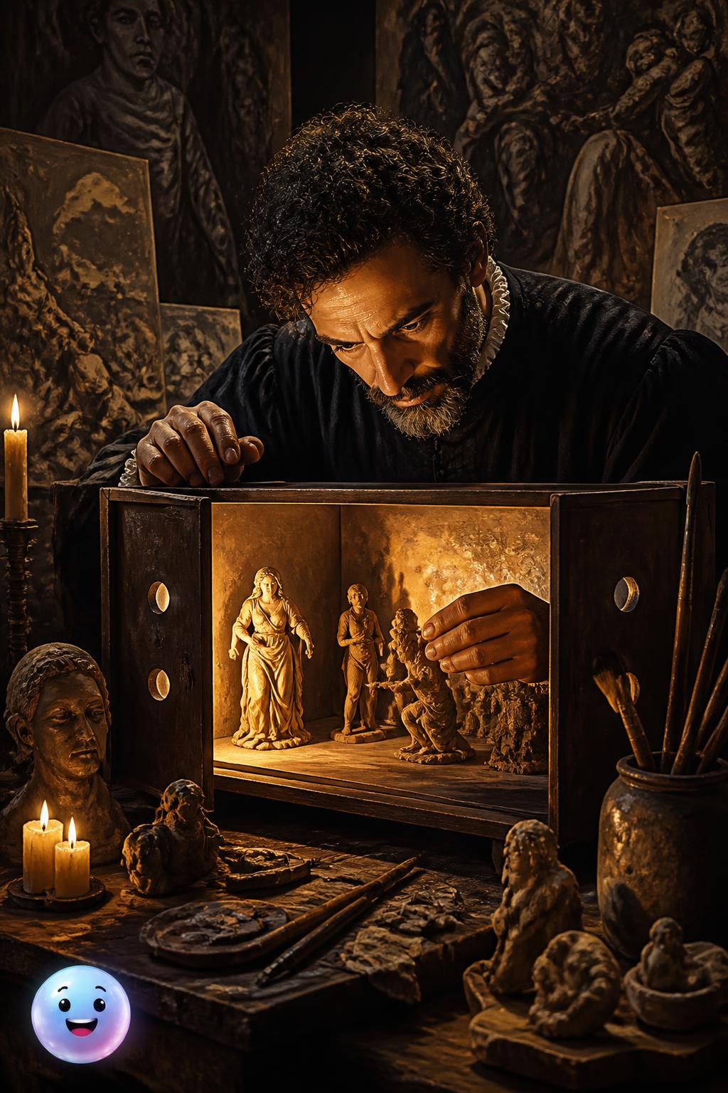 Modellini di cera e scatole di luce