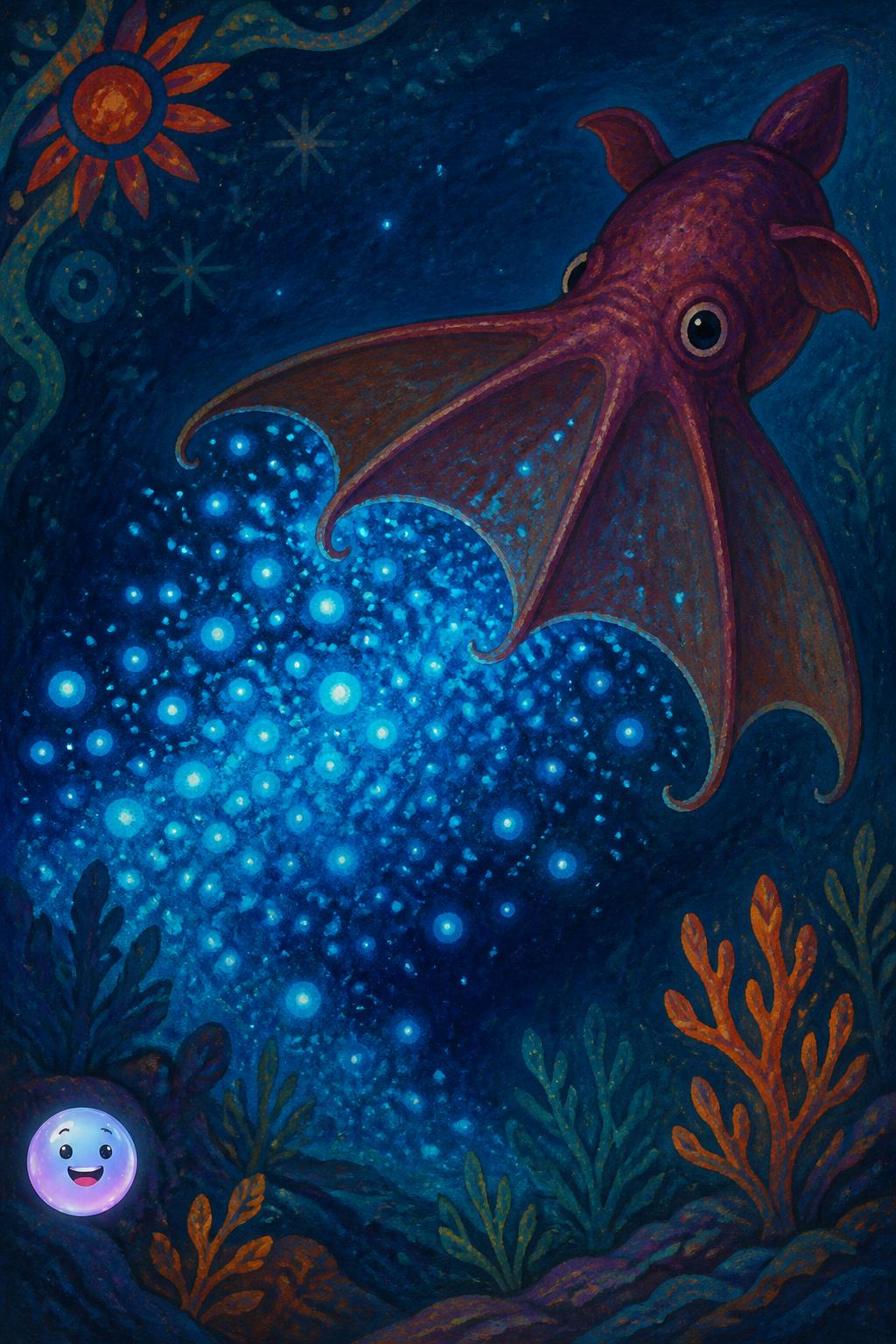 The dazzling light show of the vampire squid