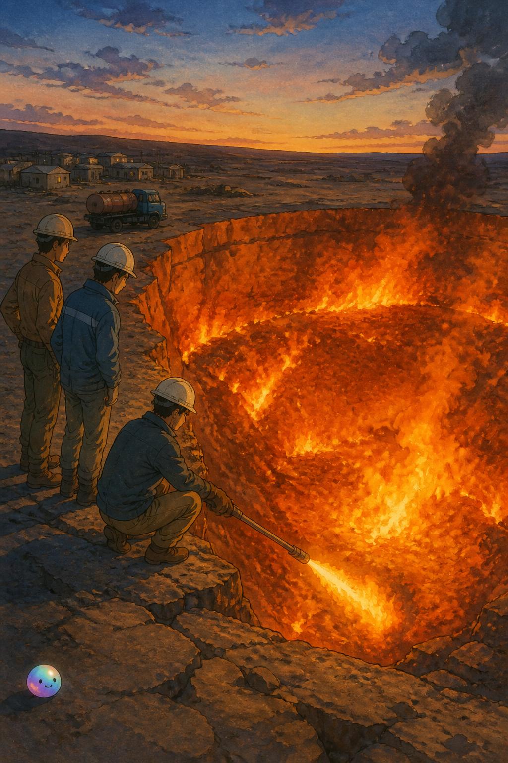 Why the crater was set on fire
