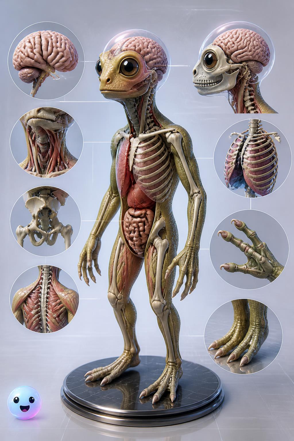 The anatomy of the three-fingered dinosauroid