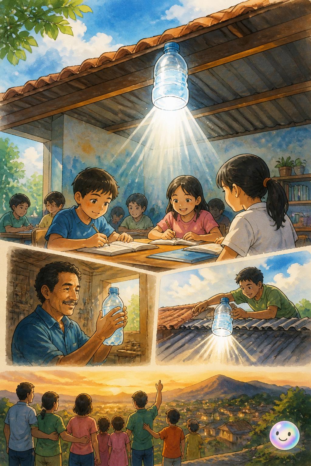 El movimiento mundial de un litro de luz