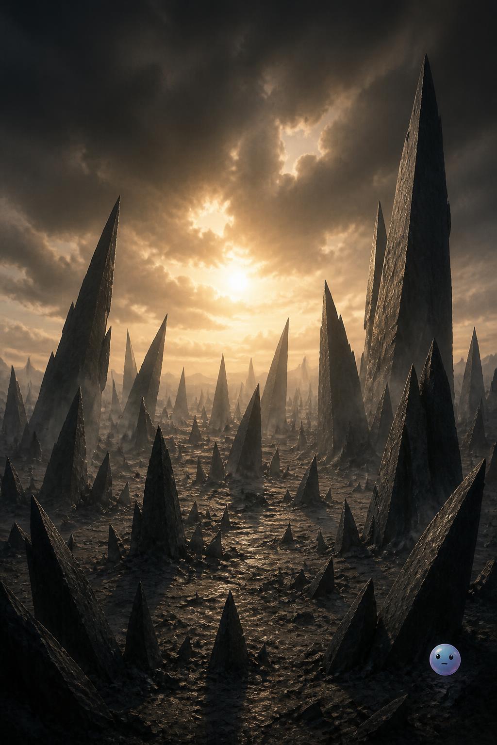 The field of thorns and jagged pillars