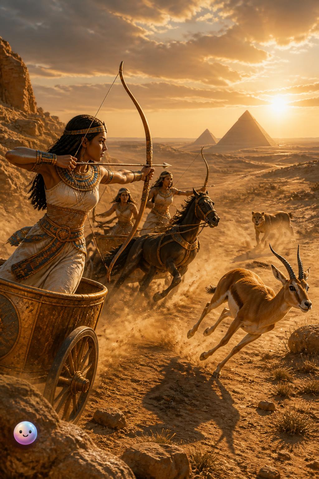 Chasing game on the desert plateau