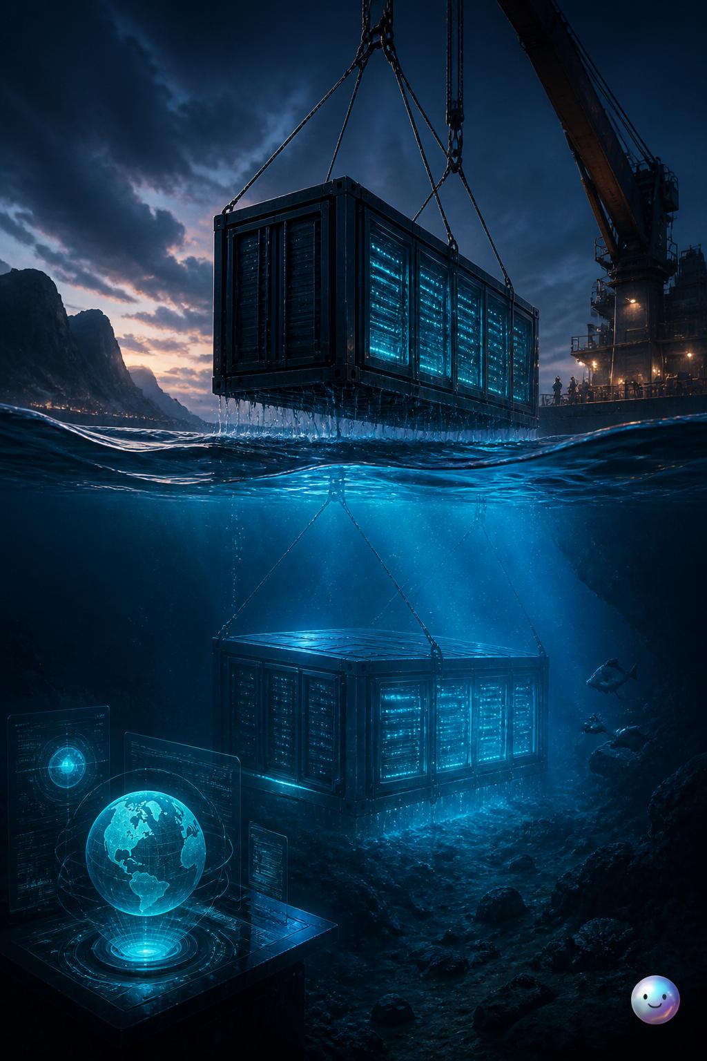 Sinking servers into the ocean