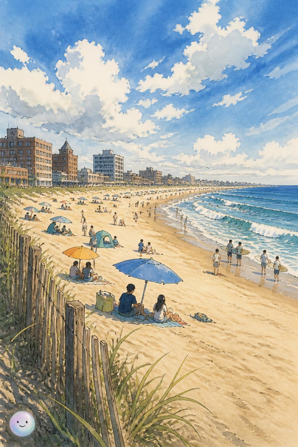 The sandy stretch of Rockaway Beach