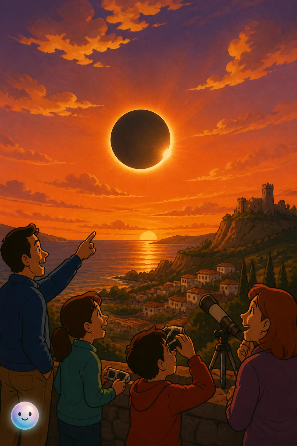 Un eclipse al atardecer único