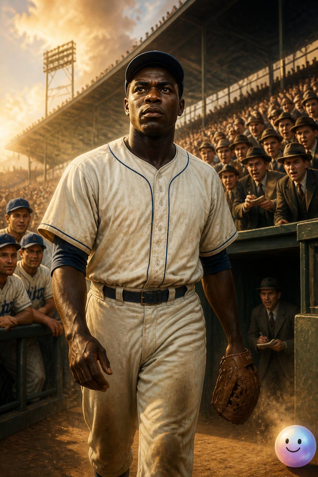 Jackie Robinson breaks the color barrier