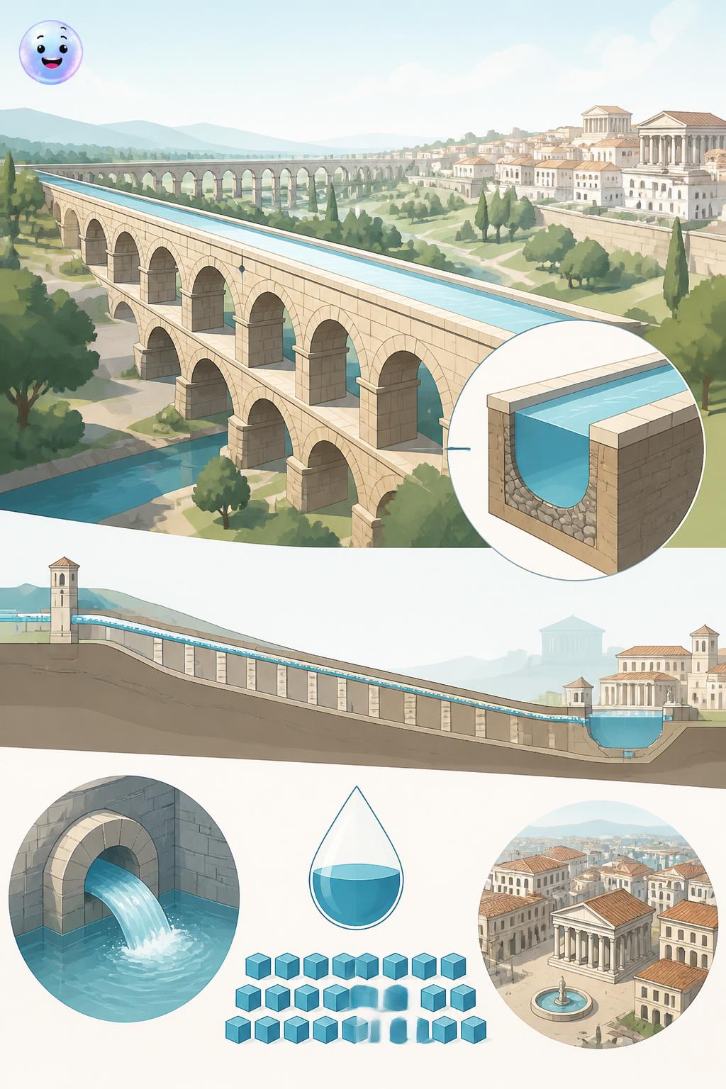 Les aqueducs romains et la force de gravité
