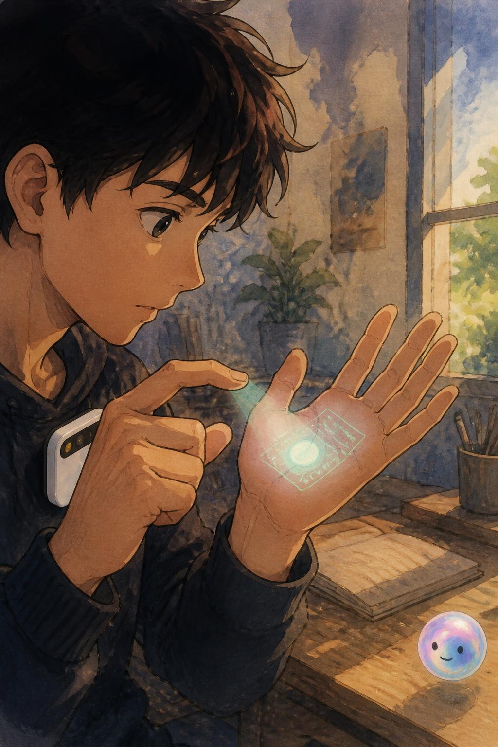 A laser beam on your palm