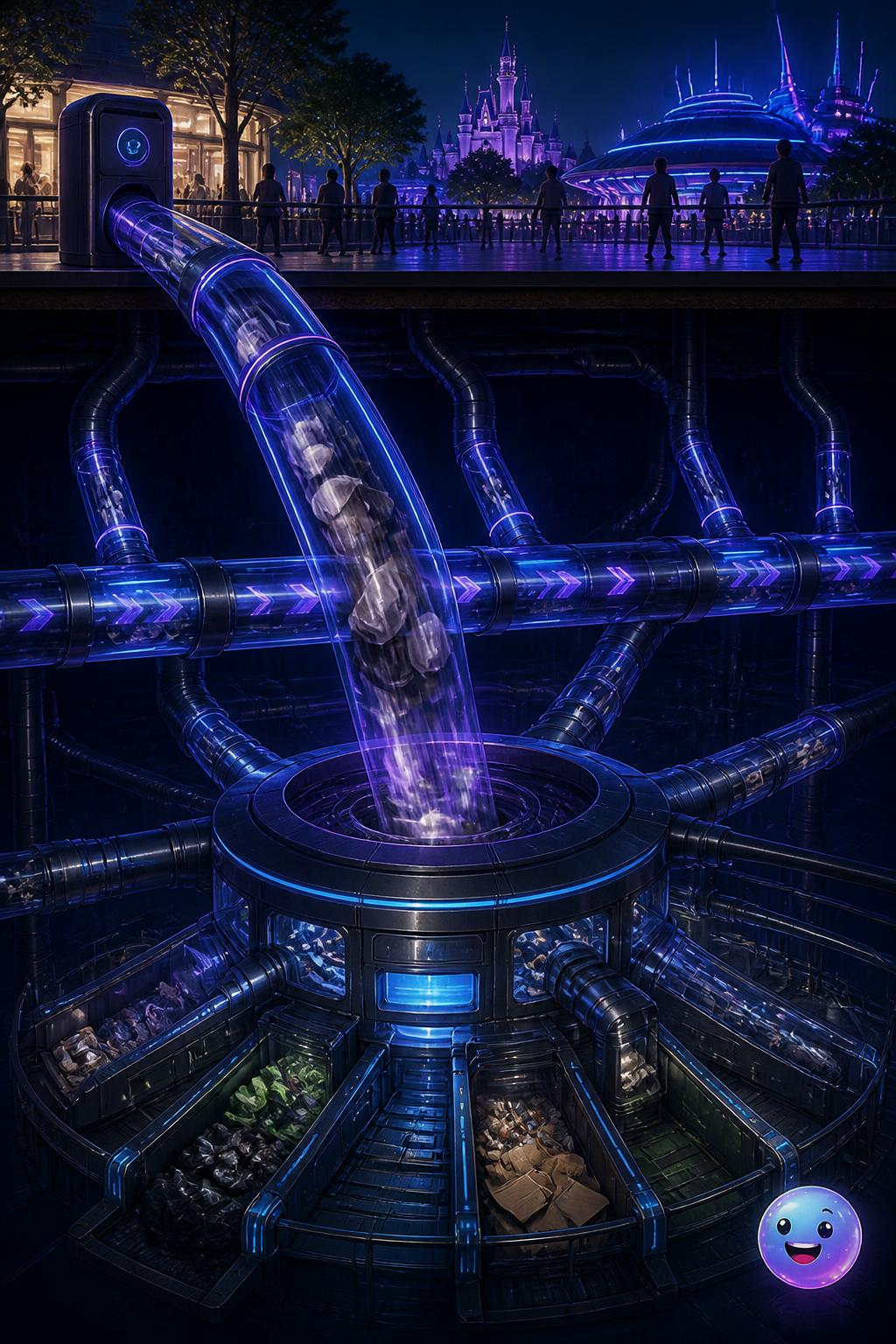 The vacuum-powered trash network