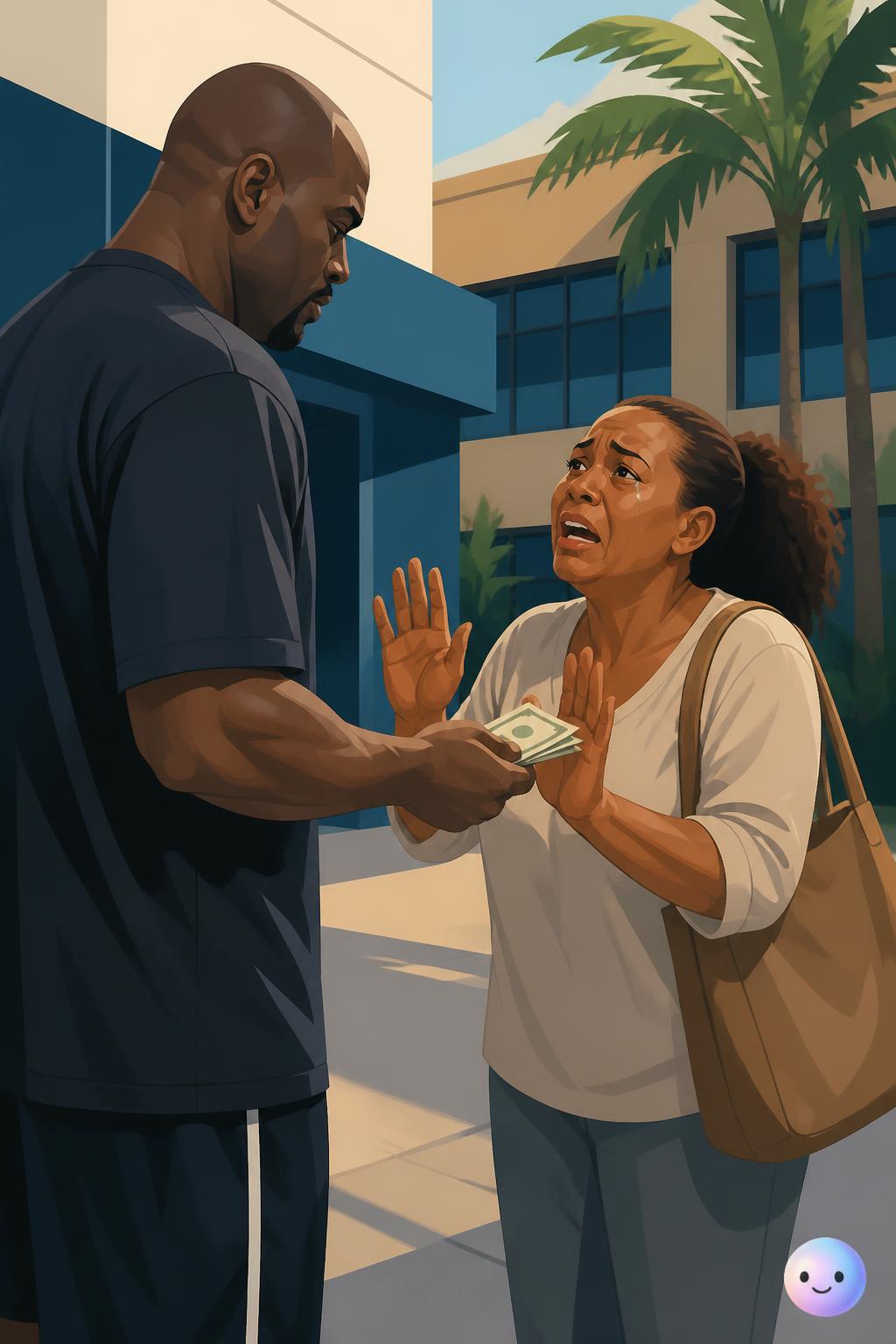 The crying mother