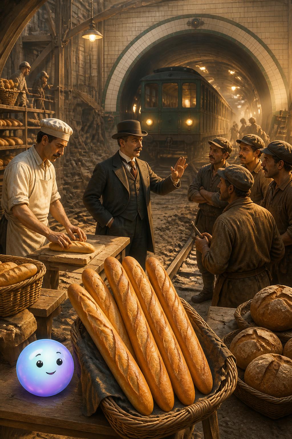 La baguette de pain et le métro parisien