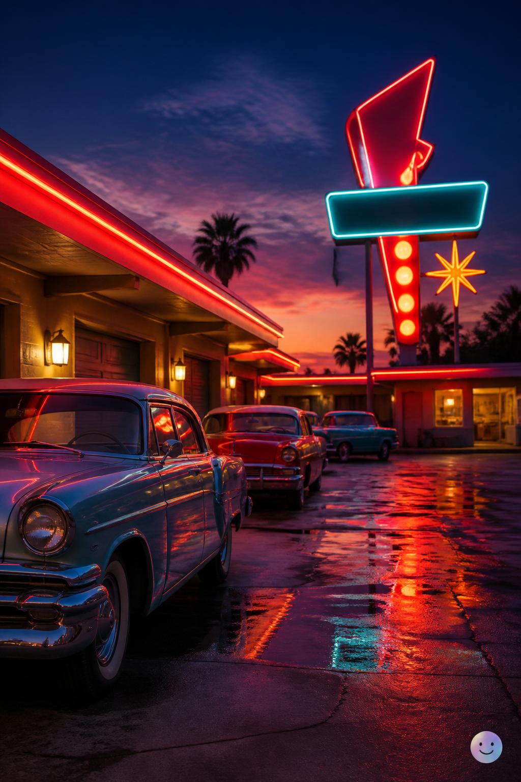 Neon lights and motor courts