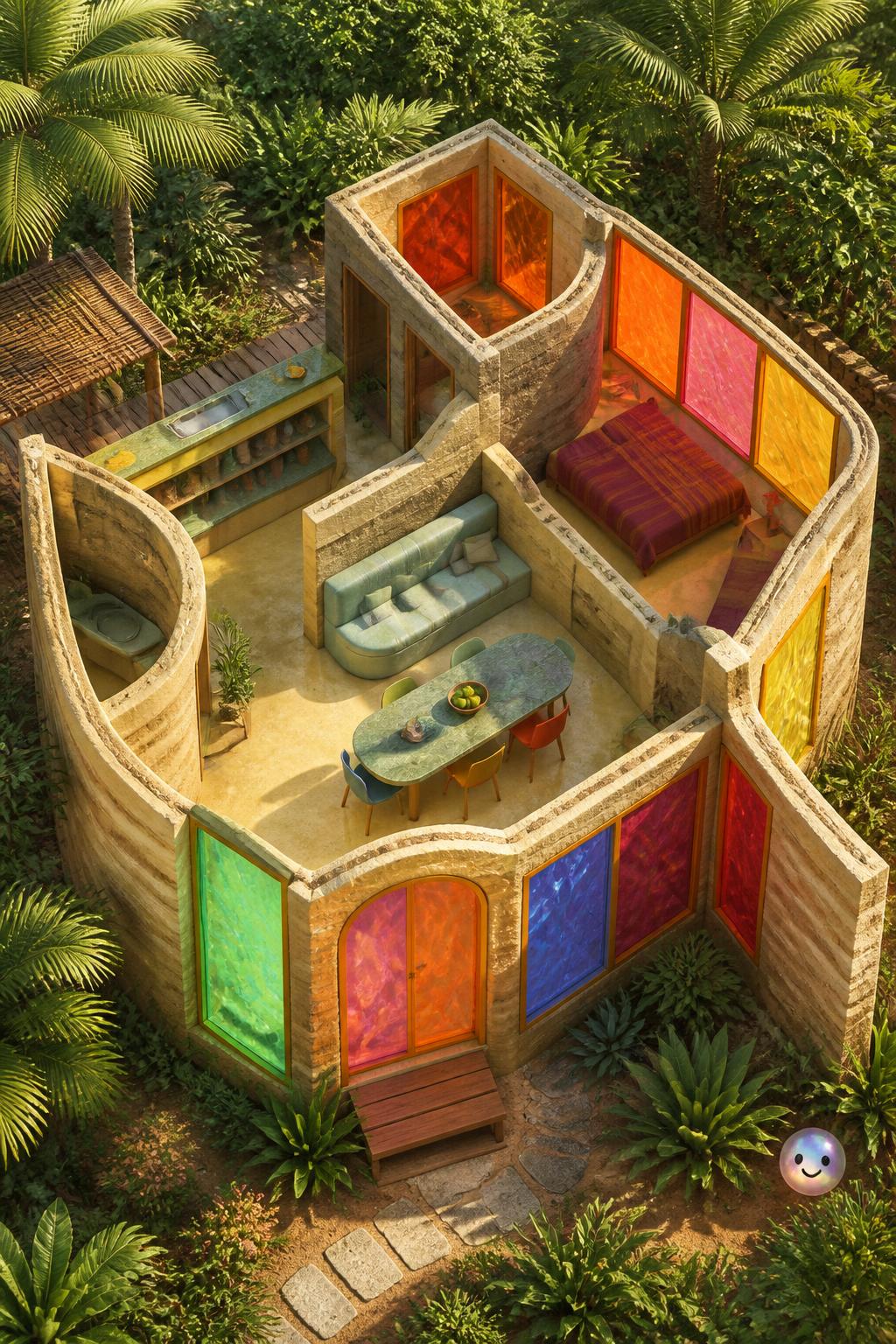 Houses made of local mud and resin
