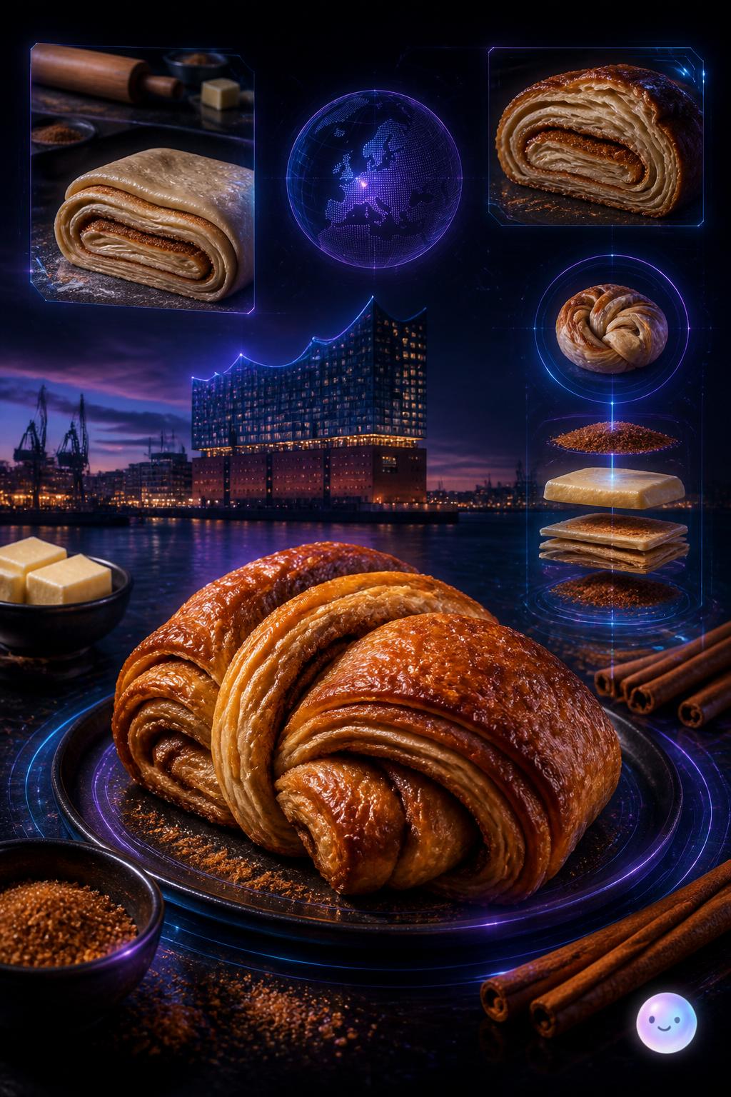 El franzbrötchen hojaldrado de Hamburgo