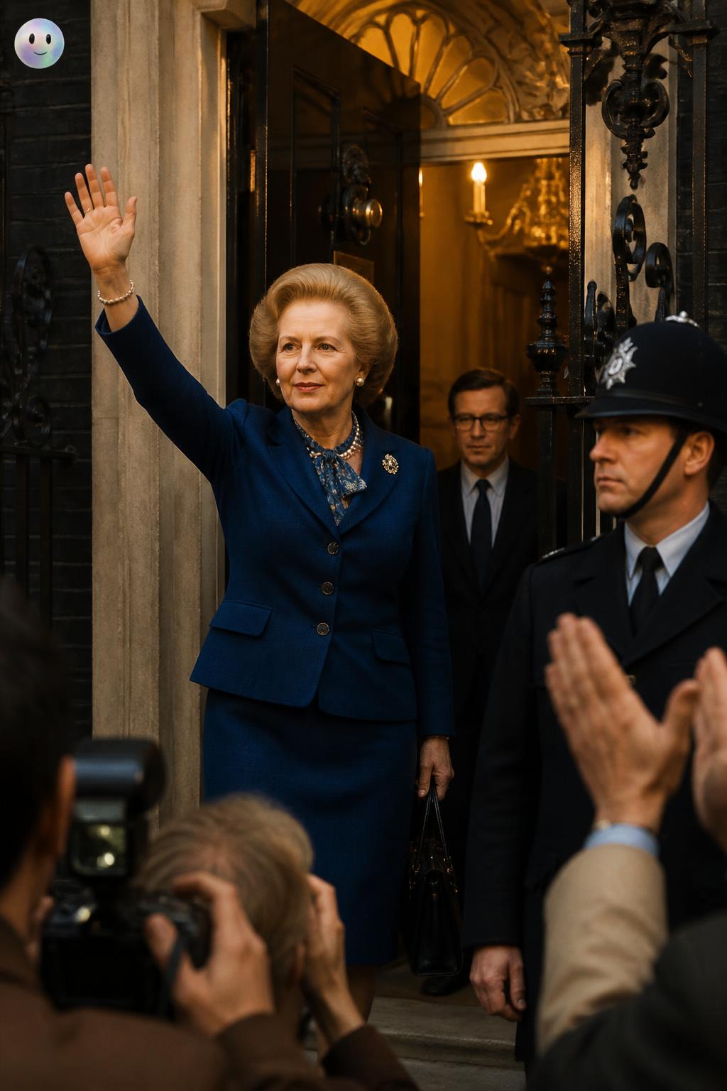Margaret Thatcher enters Downing Street
