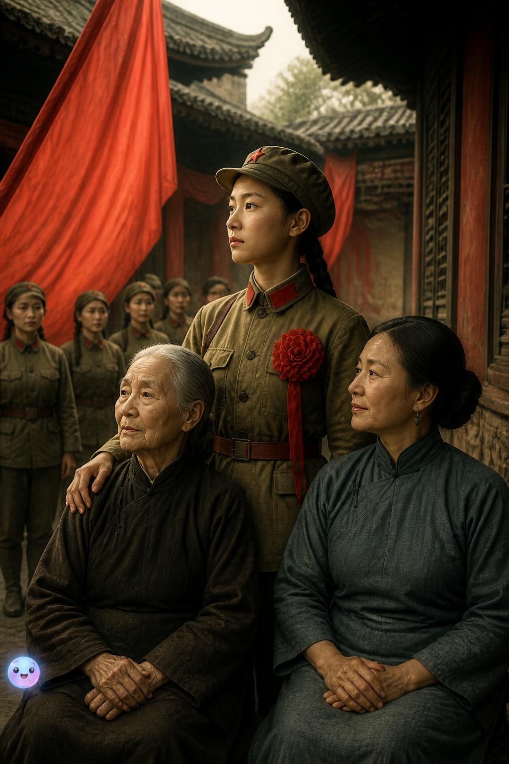 A young girl joining the Red Army
