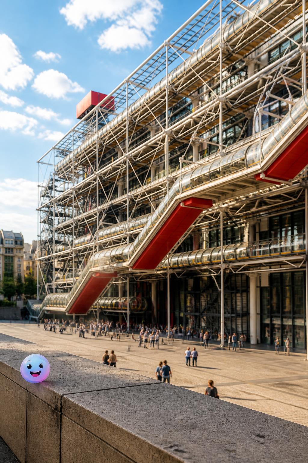 La scala mobile sospesa sulla piazza