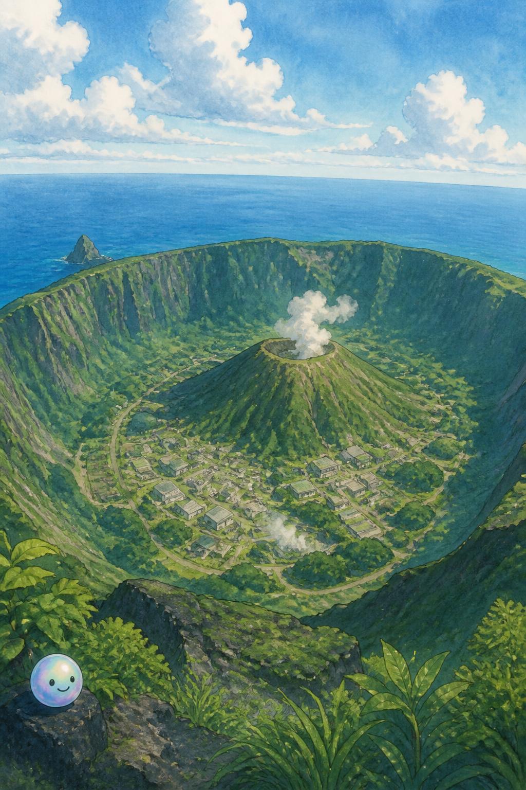 The double-volcano fortress of Aogashima